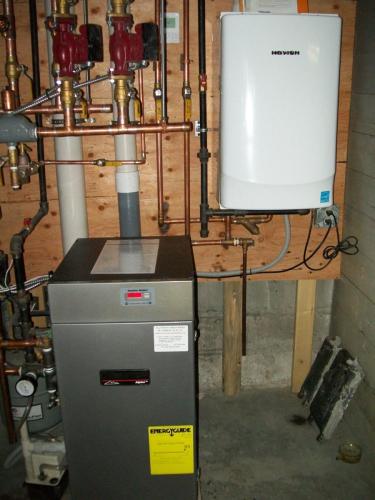 Burnham Alpine boiler and a Navien tankless water heater