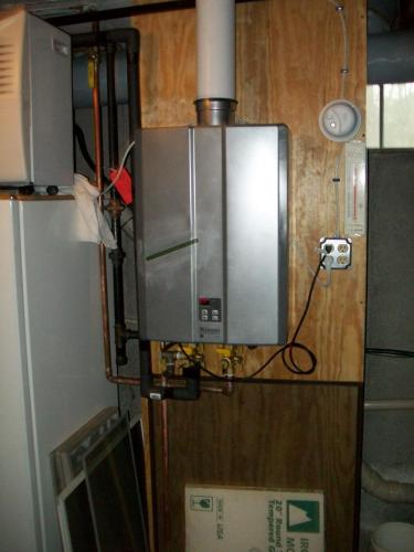 Rinnai tankless water heater installed in Winchester, MA