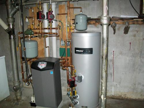 Lochinvar Knight high efficiency gas boiler and 45 gallon Superstor