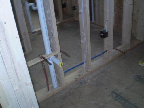 Rough plumbing for bathroom sink in Andover, MA
