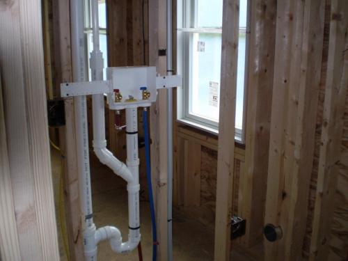 Rough plumbing for a laundry in Melrose, MA