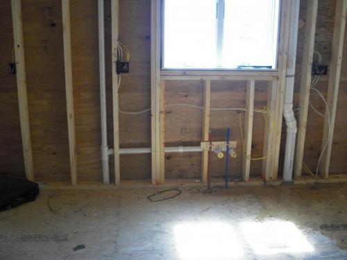Rough plumbing for a kitchen installed in Arlington, MA 