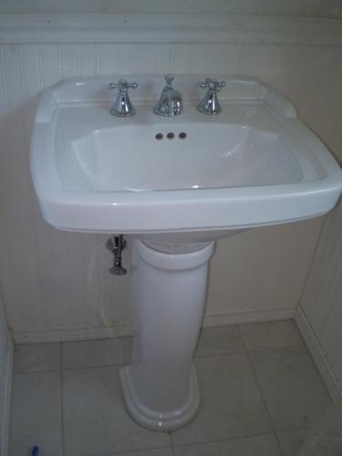 Toto pedestal sink installed in Medford, MA