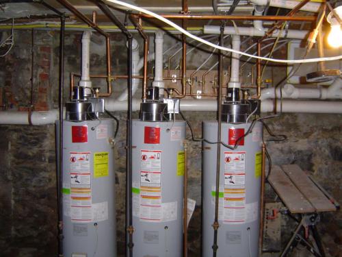 (3) State power vented natural gas hot water heaters installed in Medford, MA