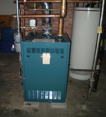 Burnham hot water gas boiler