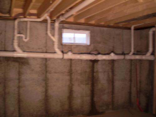 3" main PVC drain in basement installed in Arlington, MA