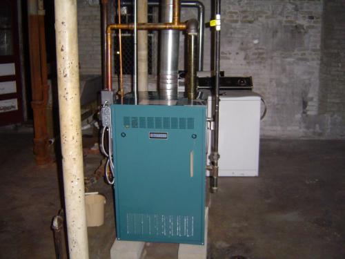 Burnham cast iron water boiler installed in North Reading, MA