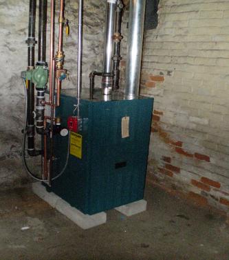 Burnham hot water cast iron boiler installed in Saugus, MA.