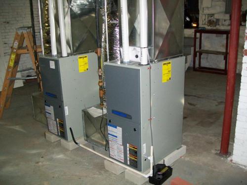 (2) American Standard high efficiency furnaces installed in Wakefield, MA.