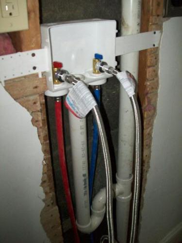 Rough plumbing for laundry installed in Wilmington, MA