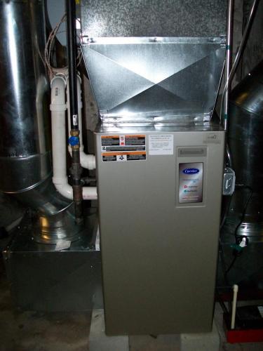 Carrier variable speed high efficiency furnace installed in Melrose, MA