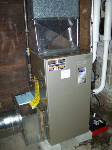 Carrier 95% efficient variable speed furnace installed in Charlestown, MA