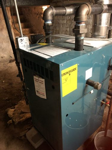 Burnham natural gas steam boiler