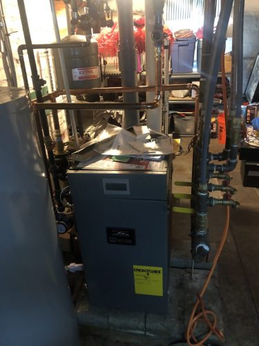 Burnham natural gas steam boiler