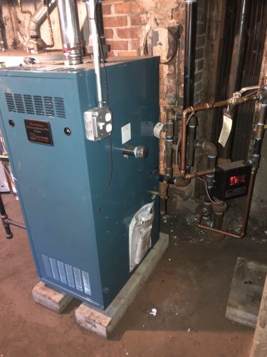 Burnham natural gas steam boiler