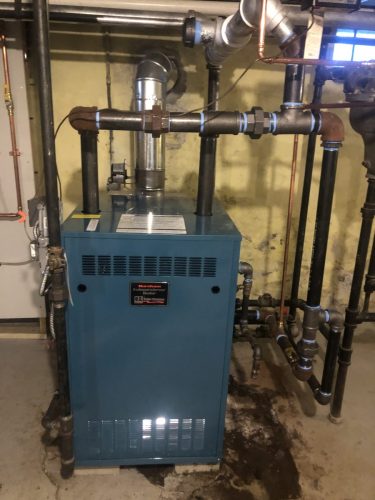 Burnham natural gas steam boiler