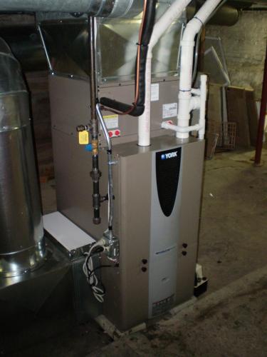 York 95% high efficiency furnace installed in Arlington, MA.