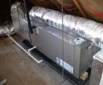 York high efficiency furnace in attic installed in Lynnfield, MA 